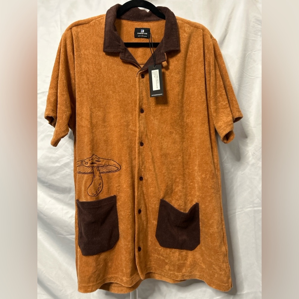 Standard Issue Terry Cloth Button Down Shirt L NW… - image 3